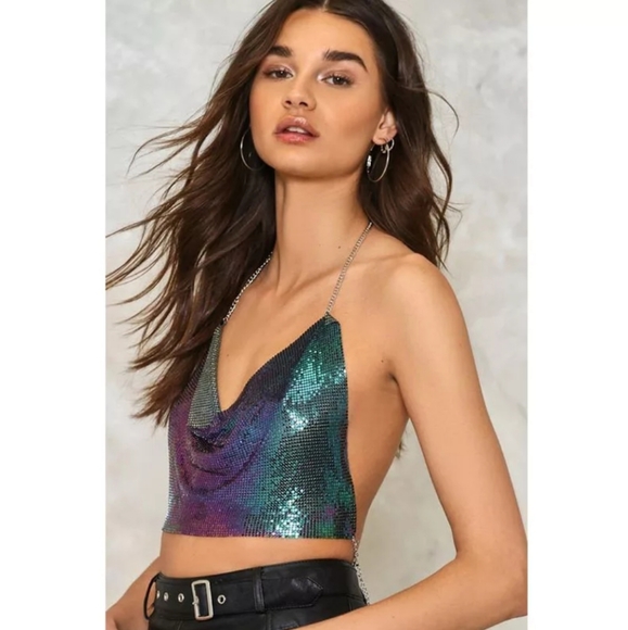 Dolls Kill Tops - NY Eve Shine On Top